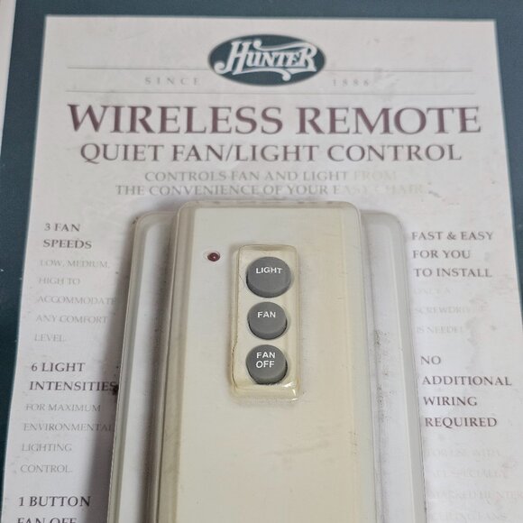READ-Hunter Wireless Remote 22787-A Quiet Fan Light Control 3 Speed 6 Light - Picture 2 of 9